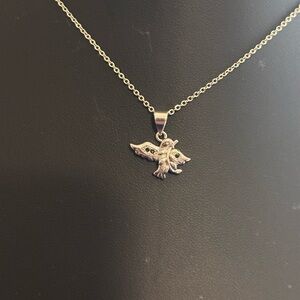 Sterling Angel Pendant Necklace in Silver